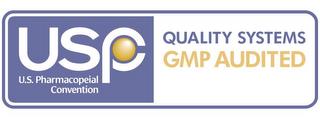 USP U.S. PHARMACOPEIAL CONVENTION/QUALITY SYSTEMS GMP AUDITED trademark