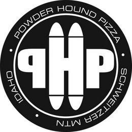 PHP · POWDER HOUND PIZZA · SCHWEITZER MTN · IDAHO trademark