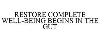 RESTORE COMPLETE WELL-BEING BEGINS IN THE GUT trademark