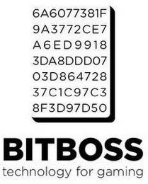 BITBOSS TECHNOLOGY FOR GAMING 6A6O77381F 9A3772CE7 A6ED9918 3DA8DDDO7 O3D864728 37C1C97C3 8F3D97D5O trademark