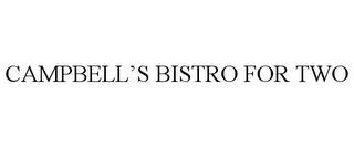 CAMPBELL'S BISTRO FOR TWO trademark