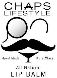 CHAPS LIFESTYLE HAND MADE PURE CLASS ALL NATURAL LIP BALM trademark