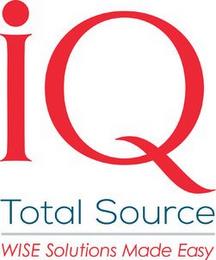 IQ TOTAL SOURCE WISE SOLUTIONS MADE EASY trademark