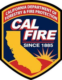 CALIFORNIA DEPARTMENT OF FORESTRY & FIRE PROTECTION CAL FIRE SINCE 1885PROTECTION CAL FIRE SINCE 1885 trademark