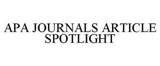 APA JOURNALS ARTICLE SPOTLIGHT trademark