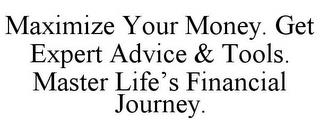 MAXIMIZE YOUR MONEY. GET EXPERT ADVICE & TOOLS. MASTER LIFE'S FINANCIAL JOURNEY. trademark