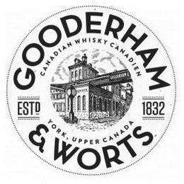 GOODERHAM CANADIAN WHISKY CANADIEN ESTD1832 YORK, UPPER CANADA & WORTS trademark