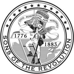 EXEGI MONUMENTUM AERE PERENNIUS 1776 1883 SONS OF THE REVOLUTION trademark