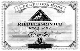 RIEBEEKSRIVIER SWARTLAND CAROLINE CAPE OF GOOD HOPE POSTAGE ONE SHILLING CAPE OF GOOD HOPE AR trademark