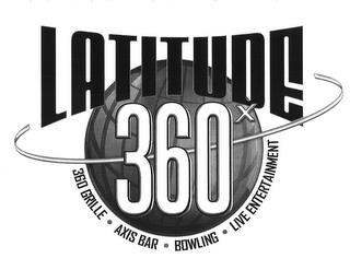 LATITUDE X 360 360 GRILLE · AXIS BAR · BOWLING · LIVE ENTERTAINMENT trademark