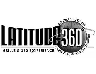 LATITUDE 360 X GRILLE & 360 EXPERIENCE 360 GRILLE AXIS BAR LUXURY BOWLING LIVE ENTERTAINMENT trademark