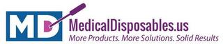 MD MEDICALDISPOSABLES.US MORE PRODUCTS.MORE SOLUTIONS. SOLID RESULTS trademark