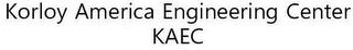 KORLOY AMERICA ENGINEERING CENTER KAEC trademark