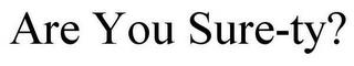 ARE YOU SURE-TY? trademark