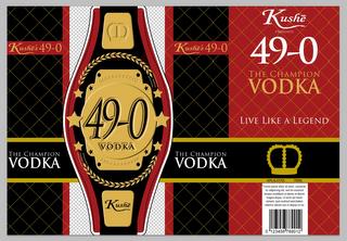 KUSHÉ 49-0 VODKA THE CHAMPION VODKA LIVE LIKE A LEGEND KUSHE PRESENTS trademark