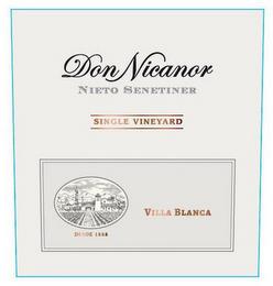 DON NICANOR NIETO SENETINER SINGLE VINEYARD VILLA BLANCA DESDE 1888 trademark