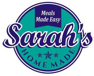 SARAH'S HOMEMADE MEALS MADE EASY trademark