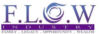 F.L.O.W INDUSTRY FAMILY · LEGACY · OPPORTUNITY · WEALTH trademark