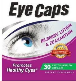 EYE CAPS BILBERRY, LUTEIN & ZEAXANTHIN LABORATORY TESTED GUARANTEED QUALITY AMS PROMOTES HEALTHY EYES 30 EASY TO SWALLOW CAPSULES DIETARY SUPPLEMENT trademark