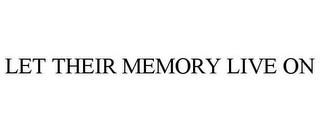 LET THEIR MEMORY LIVE ON trademark