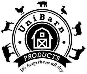 UNIBARN PRODUCTS WE KEEP THEM ALL DRY trademark