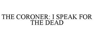 THE CORONER: I SPEAK FOR THE DEAD trademark