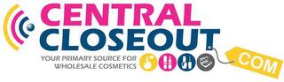 CENTRALCLOSEOUT.COM YOUR PRIMARY SOURCE FOR WHOLESALE COSMETICS trademark