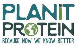 PLANIT PROTEIN BECAUSE NOW WE KNOW BETTER trademark