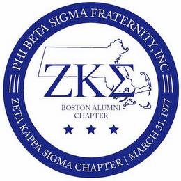 PHI BETA SIGMA FRATERNITY, INC ZETA KAPPA SIGMA CHAPTER | MARCH 31, 1977 ZK BOSTON ALUMNI CHAPTER trademark