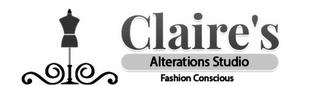 CLAIRE'S ALTERATIONS STUDIO FASHION CONSCIOUS trademark