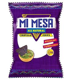 MI MESA ALL NATURAL TORTILLA CHIPS WITHSEA SALT 21G WHOLE GRAIN PURPLE CORN trademark