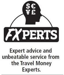 FXPERTS EXPERT ADVICE AND UNBEATABLE SERVICE FROM THE TRAVEL MONEY EXPERTS. SCVE trademark