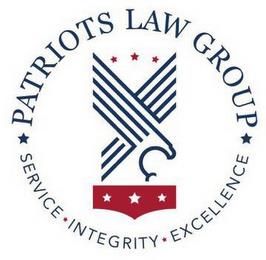 PATRIOTS LAW GROUP SERVICE · INTEGRITY · EXCELLENCE trademark