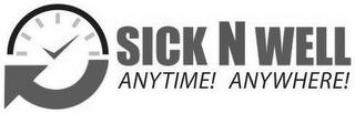 SICK N WELL ANYTIME! ANYWHERE! trademark