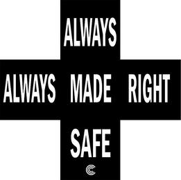 ALWAYS MADE SAFE ALWAYS MADE RIGHT trademark