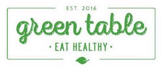 EST. 2016 GREEN TABLE · EAT HEALTHY · trademark