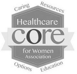 CORE HEALTHCARE FOR WOMEN ASSOCIATION CARING OPTIONS RESOURCES EDUCATION trademark