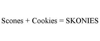 SCONES + COOKIES = SKONIES trademark