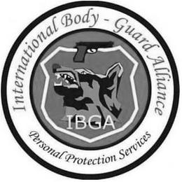 INTERNATIONAL BODY - GUARD ALLIANCE PERSONAL PROTECTION SERVICES IBGA trademark