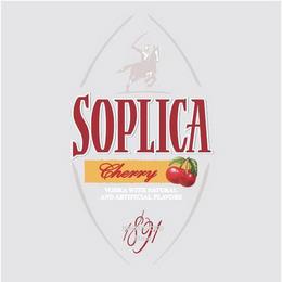 SOPLICA CHERRY VODKA WITH NATURAL AND ARTIFICIAL FLAVORS PRODUCED SINCE 1891 trademark