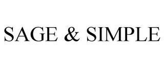 SAGE & SIMPLE trademark