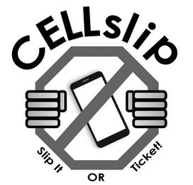 CELLSLIP SLIP IT OR TICKET! trademark