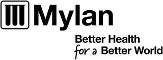 M MYLAN BETTER HEALTH FOR A BETTER WORLD trademark