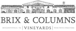 BRIX & COLUMNS VINEYARDS MCGAHEYSVILLE,VA WINE WITH STRUCTUREA WINE WITH STRUCTURE trademark