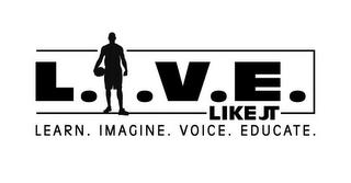 L.I.V.E. LIKE JT LEARN. IMAGINE. VOICE. EDUCATE. trademark