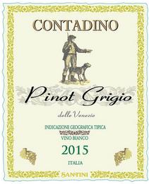 CONTADINO PINOT GRIGIO DELLE VENEZIE INDICAZIONE GEOGRAFICA TIPICA VINO BIANCO 2015 ITALIA SANTINI trademark