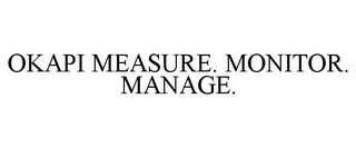 OKAPI MEASURE. MONITOR. MANAGE. trademark