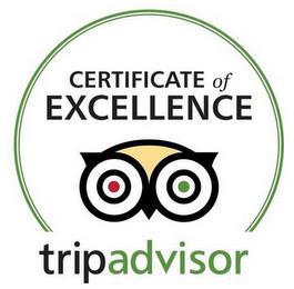 CERTIFICATE OF EXCELLENCE TRIPADVISOR trademark