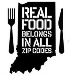 REAL FOOD BELONGS IN ALL ZIP CODES trademark