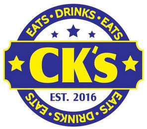 CK'S EATS DRINKS EATS EST. 2016 EATS DRINKS EATS trademark